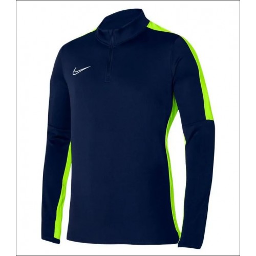 T032 - Sweat 1/4 Zip Nike Academy 23 adulte - DR1352 Bleu Marine / Jaune Fluo